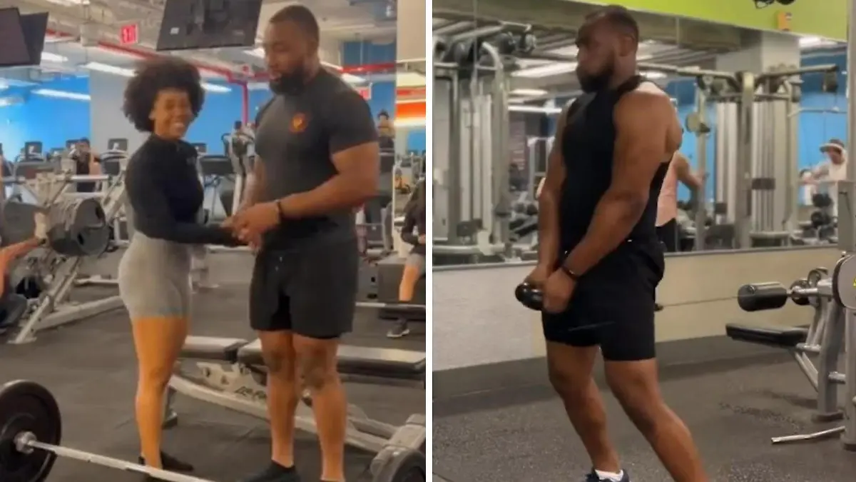 Workout fürs erste Mal Paar bereitet sich auf Sex in der