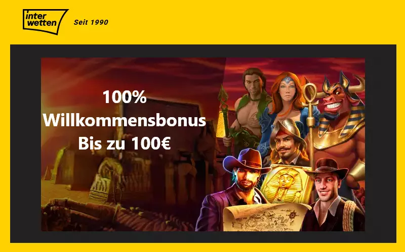 Interwetten Bonus: 100% Willkommensbonus bis zu 100€