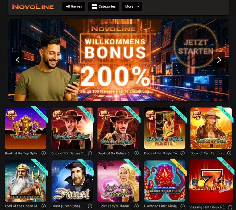 Novoline 200% Bonus