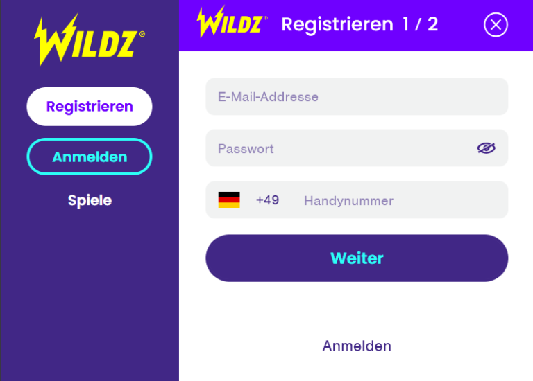 bästa anmälningsbonus hos Wildz Casino