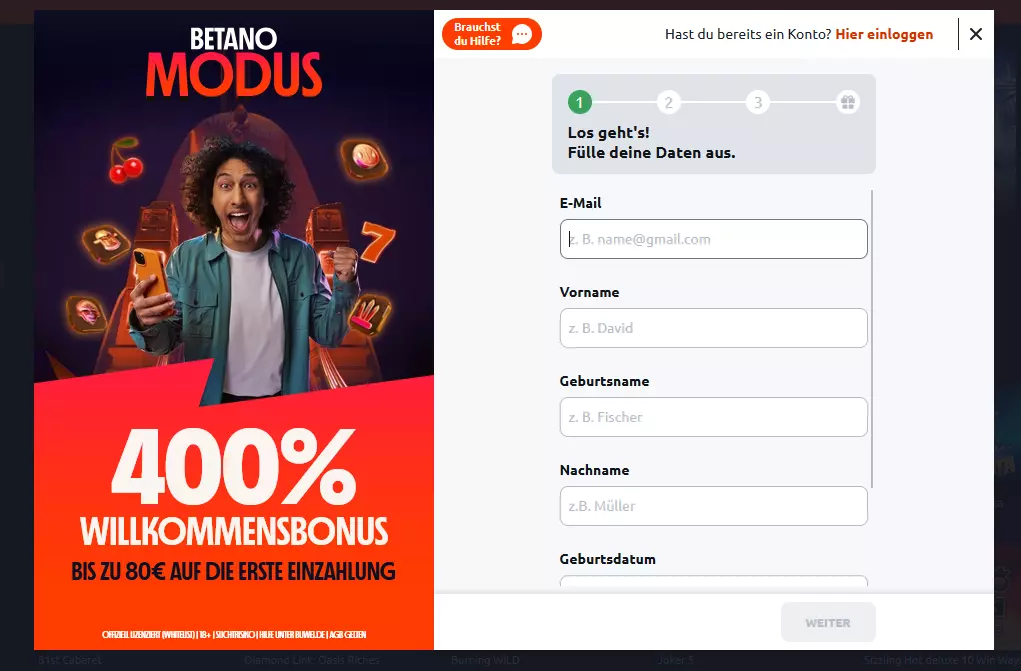 betano Registrierung