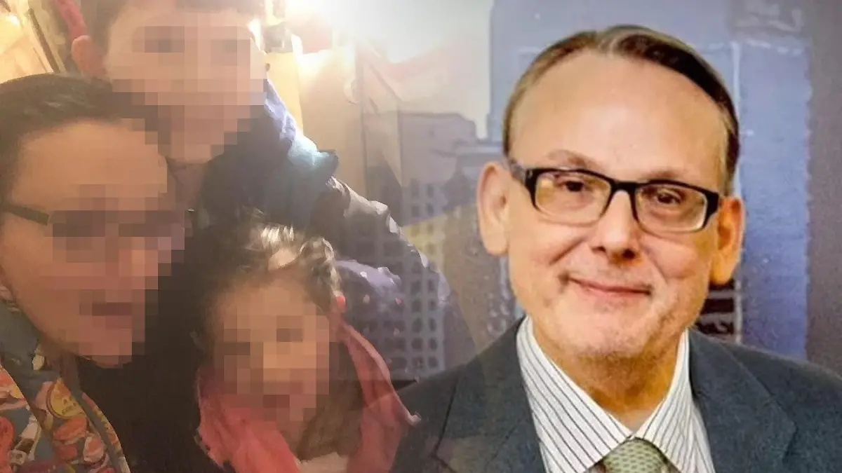 Von links: Nichole Guertin (35), Hunter (10). Rosie (5). und der Nachrichtenmoderator Jim Matthews aus Chesterfield Township im US-Bundesstaat Michigan.