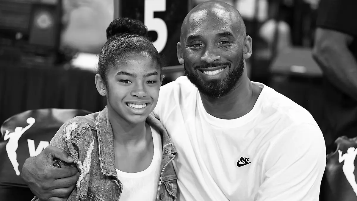 FILE PHOTO: Jul 27, 2019; Las Vegas, NV, USA; Kobe Bryant is pictured with his daughter Gianna at the WNBA All Star Game at Mandalay Bay Events Center. Mandatory Credit: Stephen R. Sylvanie-USA TODAY Sports/File Photo