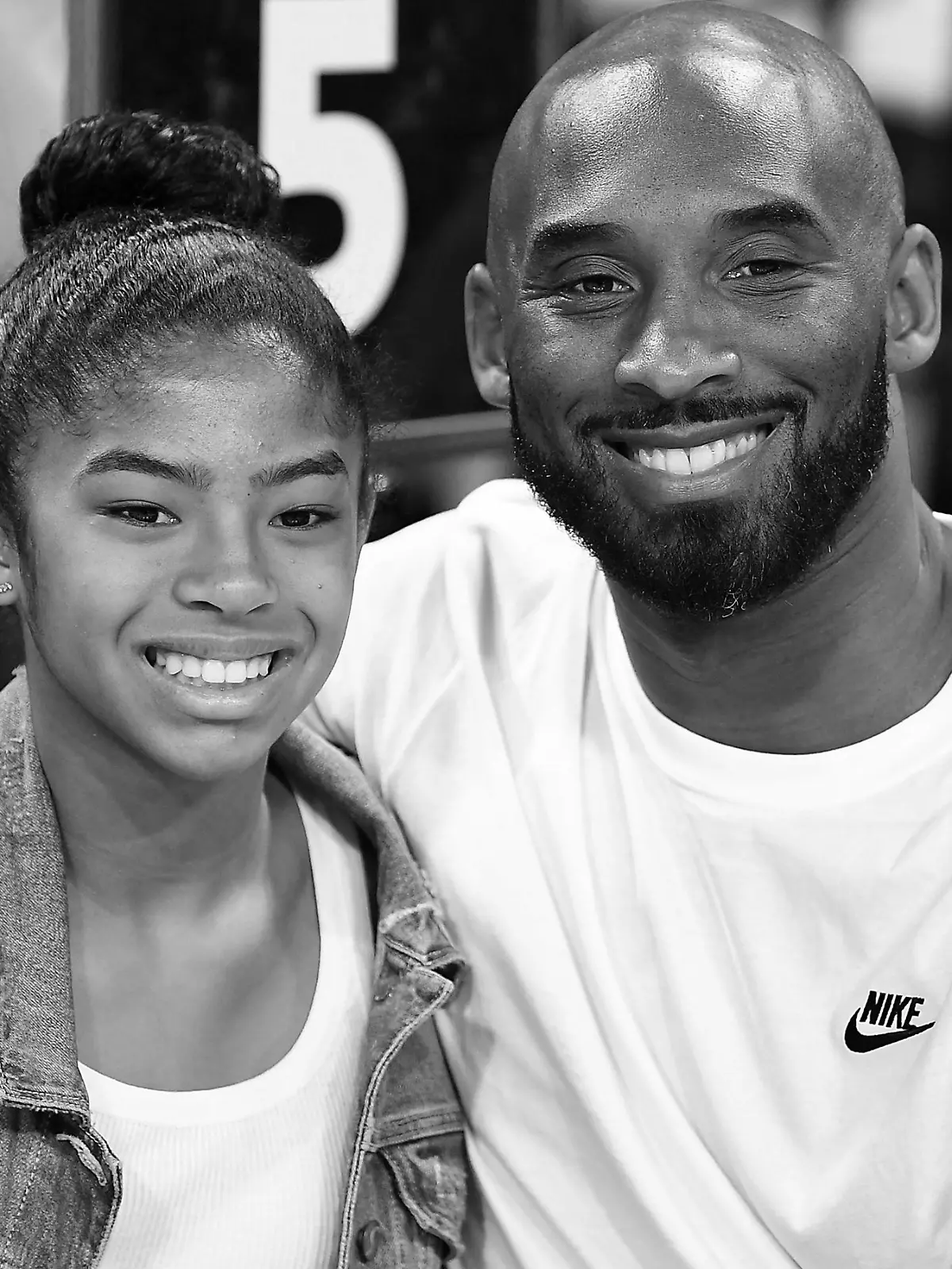 FILE PHOTO: Jul 27, 2019; Las Vegas, NV, USA; Kobe Bryant is pictured with his daughter Gianna at the WNBA All Star Game at Mandalay Bay Events Center. Mandatory Credit: Stephen R. Sylvanie-USA TODAY Sports/File Photo