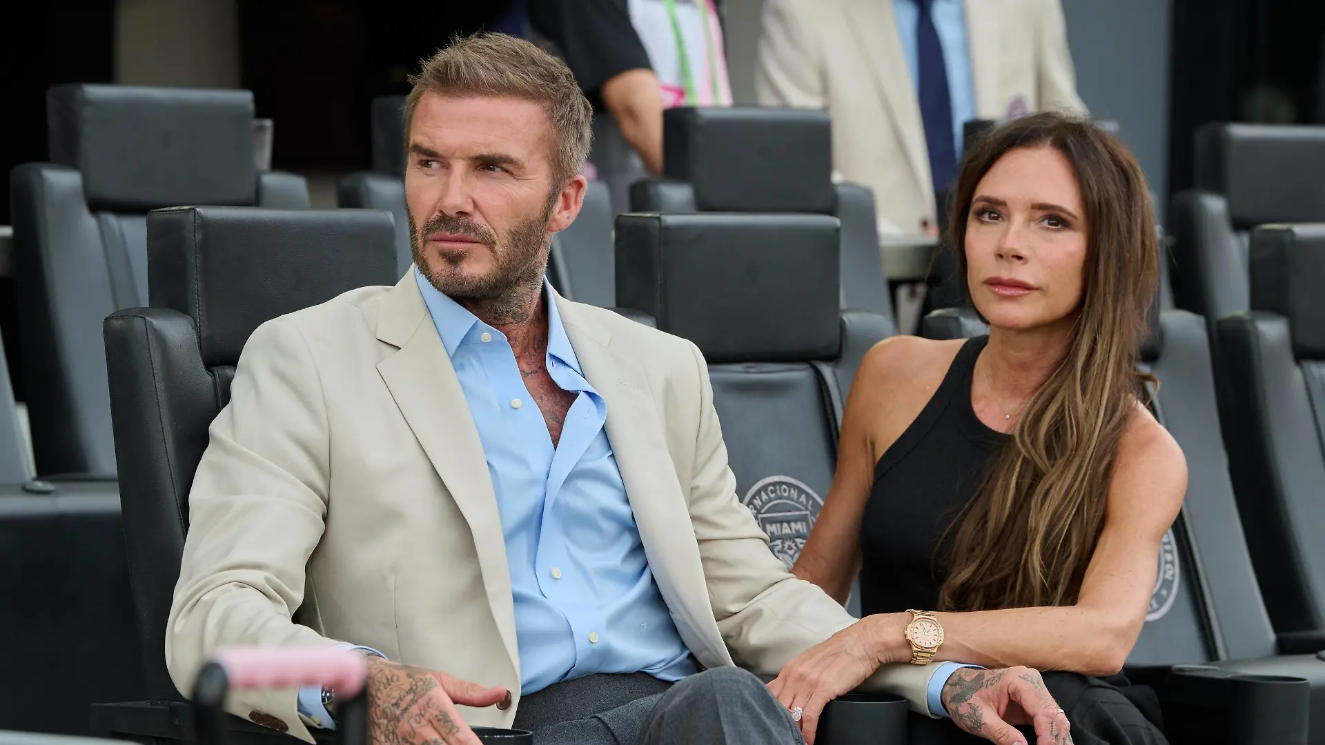 RECORD DATE NOT STATED Leagues Cup 2023 Inter de Miami USA vs Atlanta United USA David Beckham and wife Victoria Beckham during the game Inter de Miami vs Atlanta United, corresponding to the group stage of the Leagues Cup 2023, at DRV PNK Stadium, on July 25, 2023. brbr David Beckham y esposa Victoria Beckham durante el partido Inter de Miami vs Atlanta United, correspondiente a la fase de grupos de la Leagues Cup 2023, en el Estadio DRV PNK, el 25 de Julio de 2023. FORT LAUDERDALE FLORIDA ESTADOS UNIDOS PUBLICATIONxNOTxINxMEXxCHNxRUS Copyright: xDavidxLeahx 20230725205845_LC_23_MIA_ATL_BECKAM83