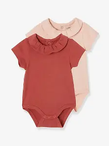 2er-Pack Baby Body mit Rüschen Vertbaudet