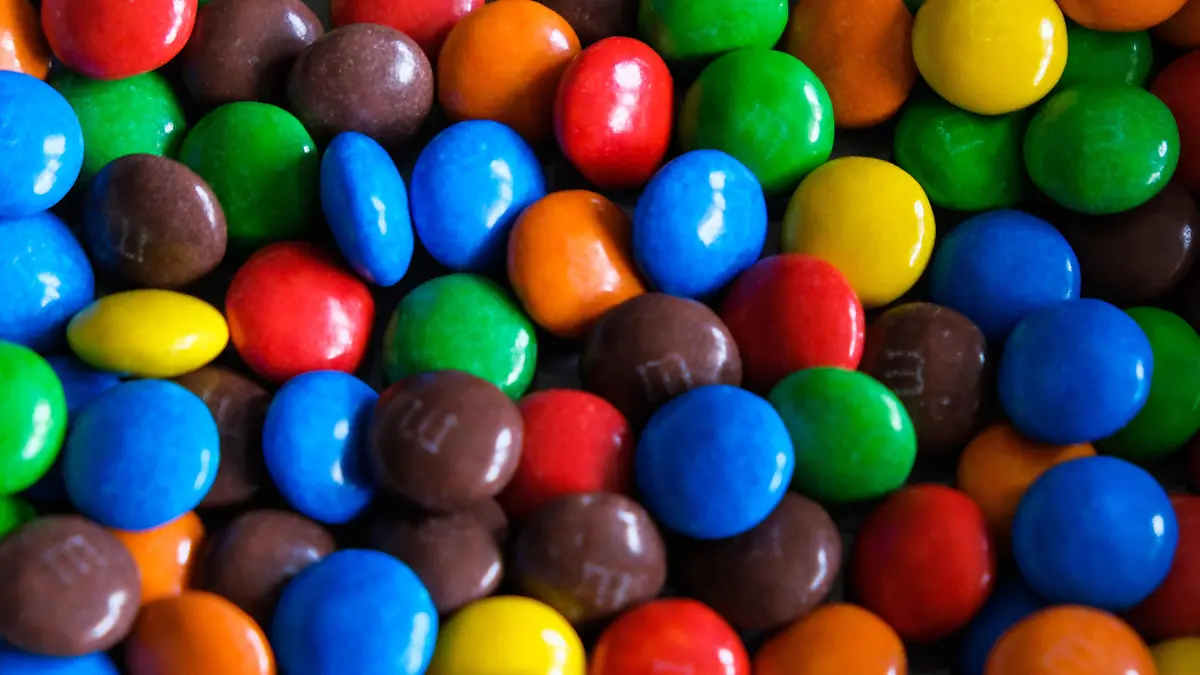 M&M's candies are seen in this illustration photo taken in Krakow Poland on February 8, 2022. (Photo by Jakub Porzycki/NurPhoto)