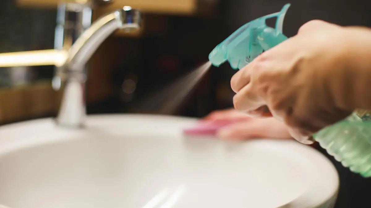 Mit Essigessenz werden Bad, Dusche und Toilette umweltfreundlich gereinigt.