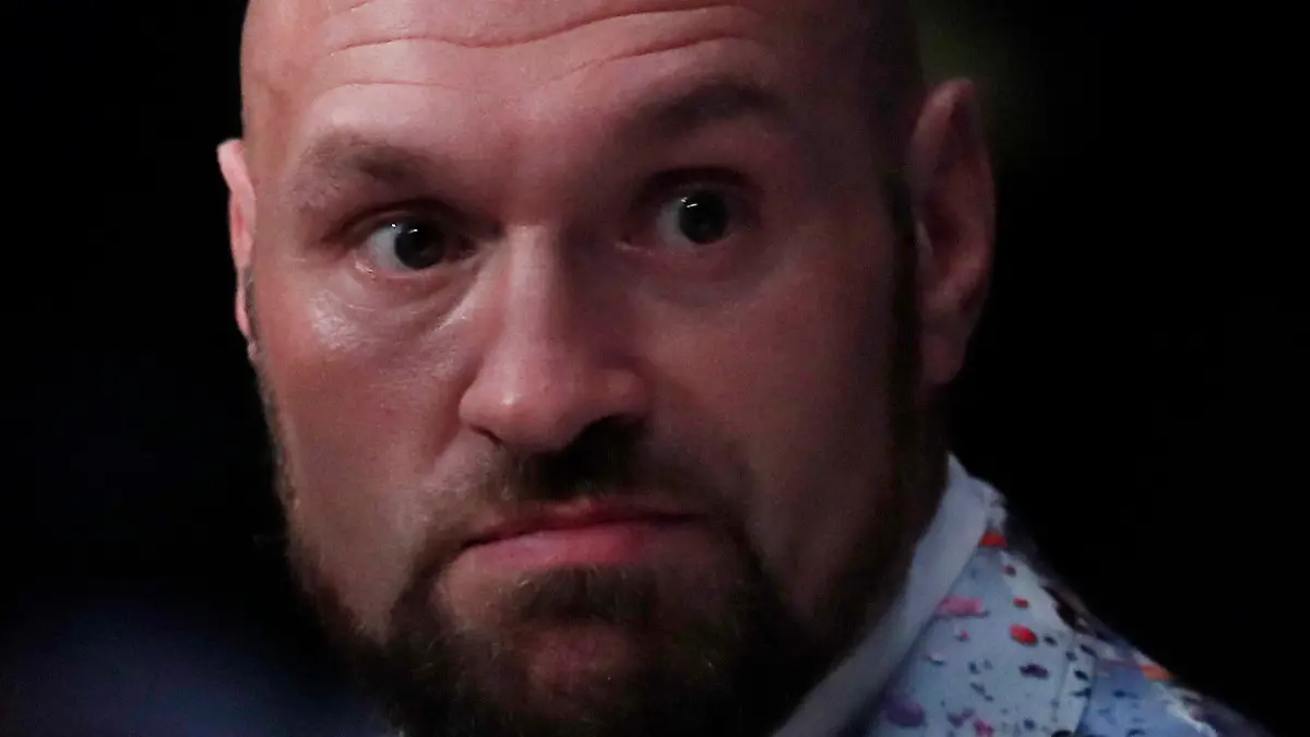 Boxing - Raven Chapman v Jorgelina Guanini - AO Arena, Manchester, Britain- September 24, 2022 Tyson Fury looks on during the bout between Raven Chapman and Jorgelina Guanini Action Images via Reuters/Andrew Couldridge