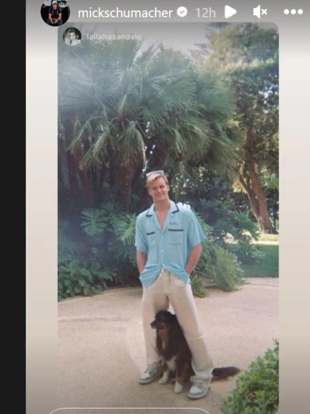 Mick Schumacher mit Hund und Frau auf Ibiza