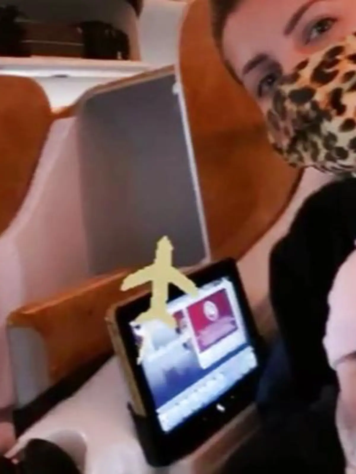 Familie Harrison im Flieger nach Dubai