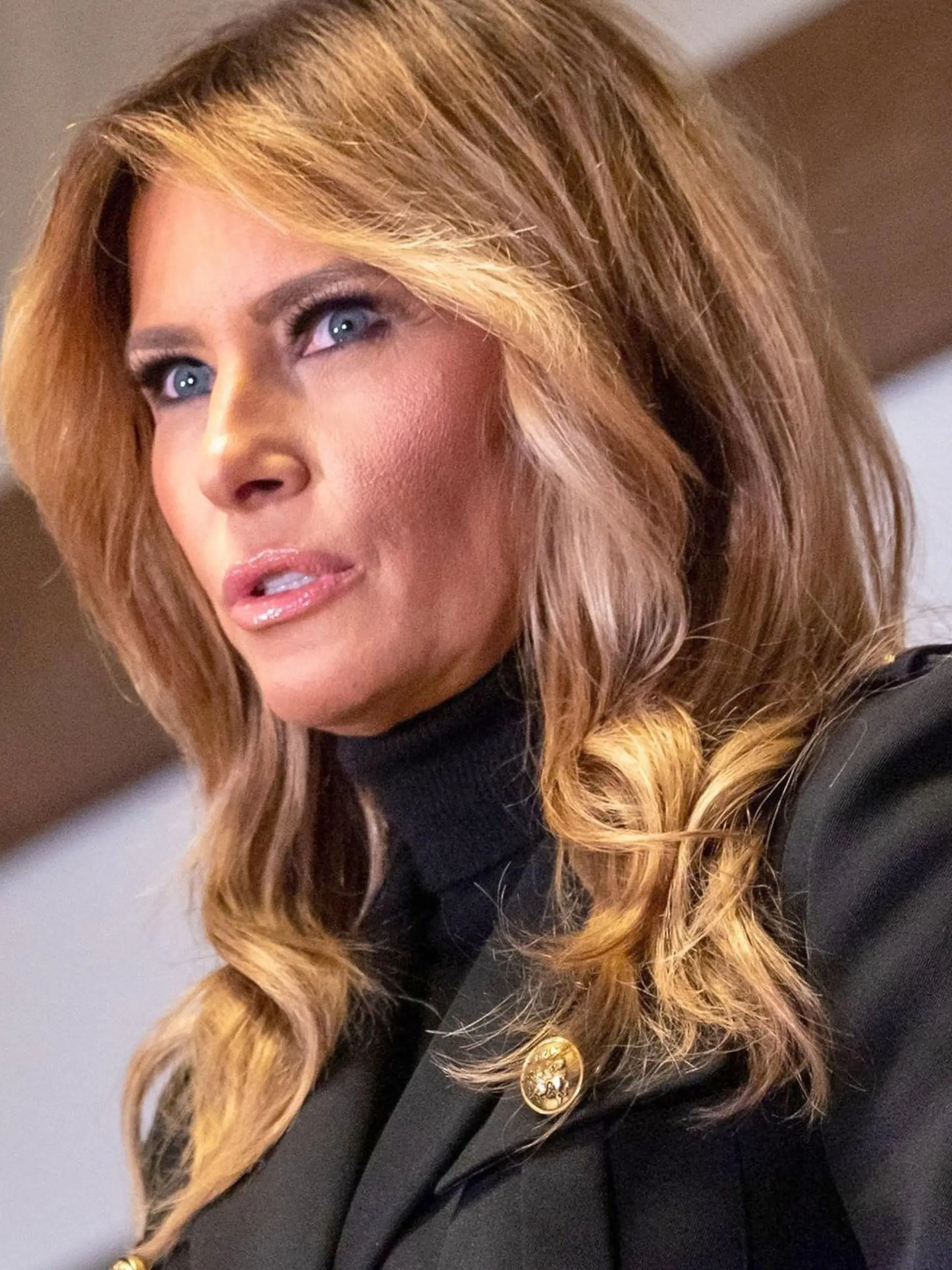 ARCHIV - 31.10.2020, USA, Wapwallopen: First Lady Melania Trump spricht während einer Kundgebung, um US-Präsident Trump in Whitewoods zu unterstützen. (zu dpa "Melania Trump: «Enttäuscht und entmutigt» nach Gewalt am US-Kapitol") Foto: Ron Adar/SOPA Images via ZUMA Wire/dpa +++ dpa-Bildfunk +++