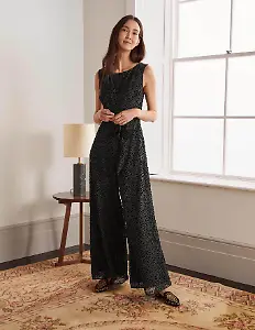Devoré Jumpsuit mit Tupfen