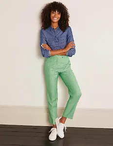 Kennford Tweed-Hose - Grün, Fischgrätmuster
