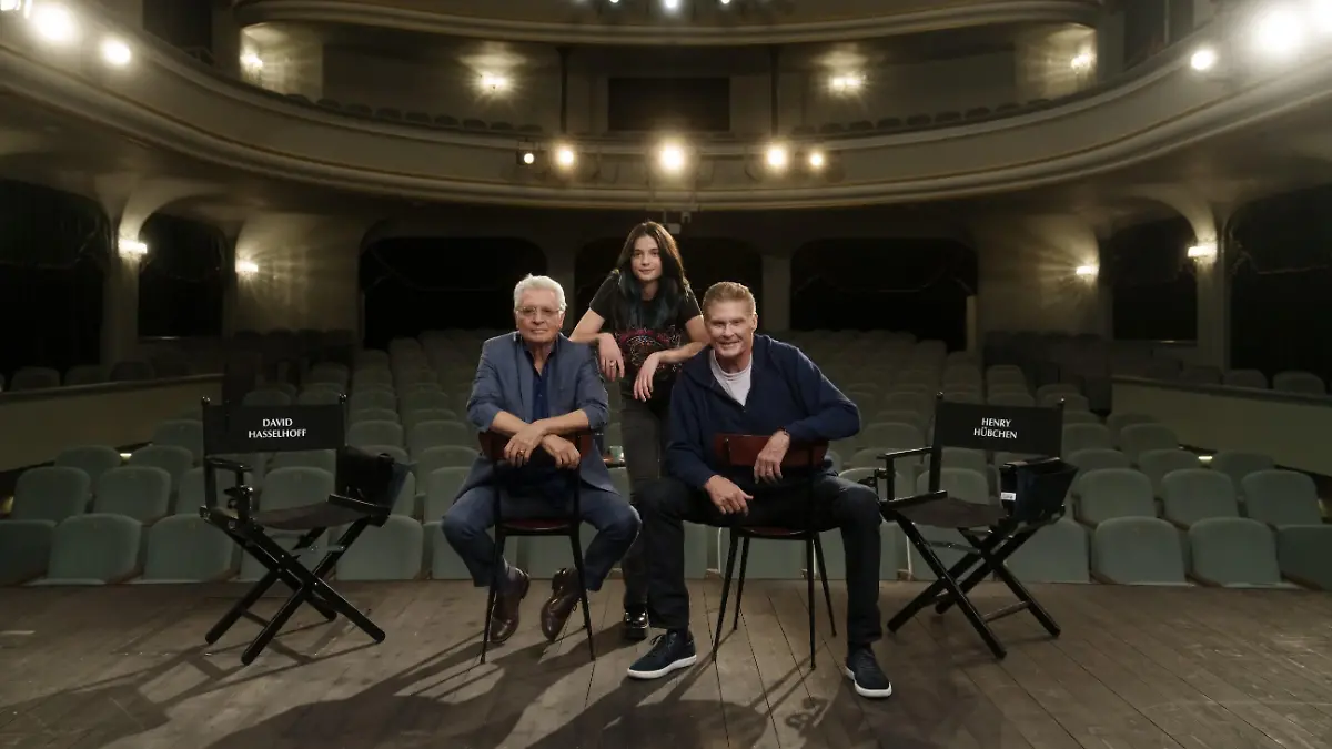 V.l.: Henry Hübchen (Henry Hübchen), Melli Spitz (Lisa Marie Koroll), David Hasselhoff (David Hasselhoff)