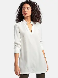 Longbluse mit Stehkragen