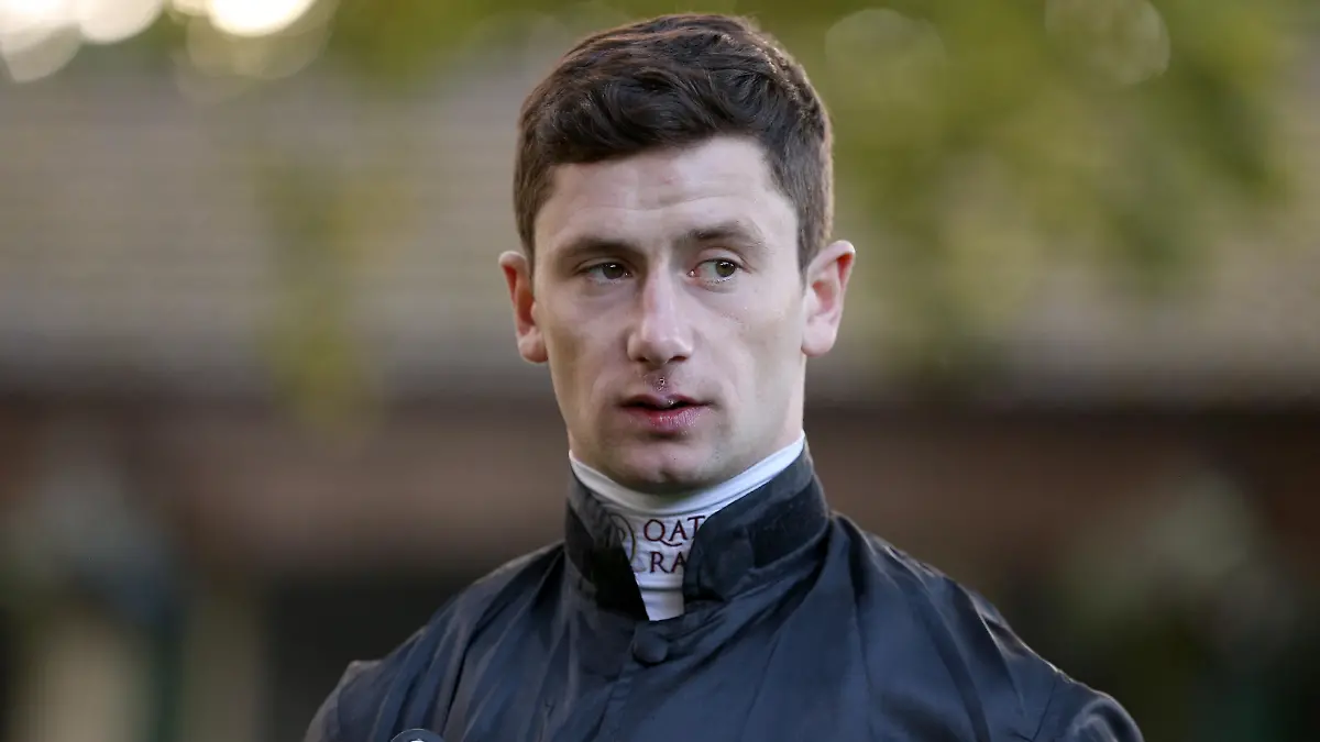 Oisin Murphy file photo. File photo dated 15-10-2021 of jockey Oisin Murphy, who has been banned for 11 months after admitting to breaking rules covering Covid, misleading the British Horseracing Authority and prejudicial conduct and must serve an additional 100 days for two alcohol breaches. Issue date: Tuesday February 22, 2022. See PA story RACING Murphy. Photo credit should read Nigel French/PA Wire. URN:65469316