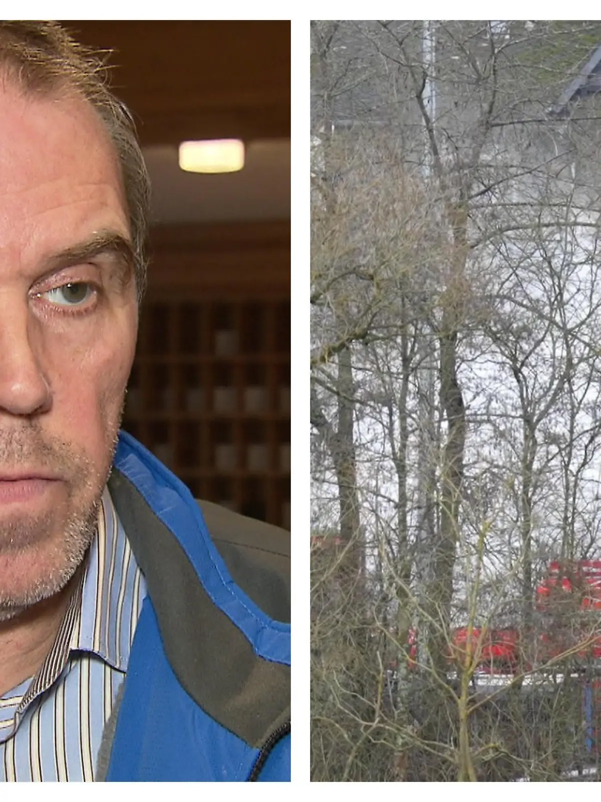 Wolfgang Pfeiler und die Rauchwolke des Gasaustritts in einer Collage