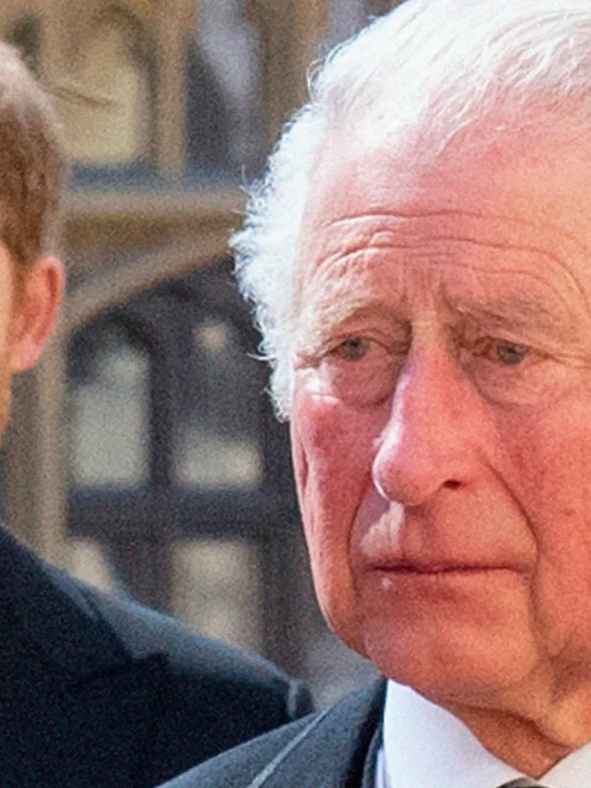Prinz Charles und Prinz Harry bei der Beerdigung von Prinz Philip 2021