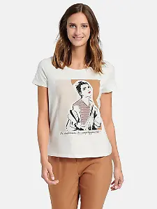 Rundhals-Shirt von Comma,