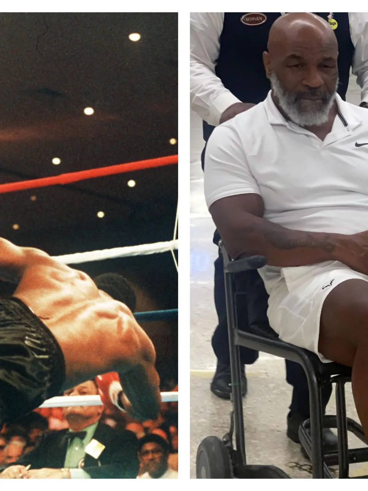 Mike Tyson im Jahr 1996 und 2022.