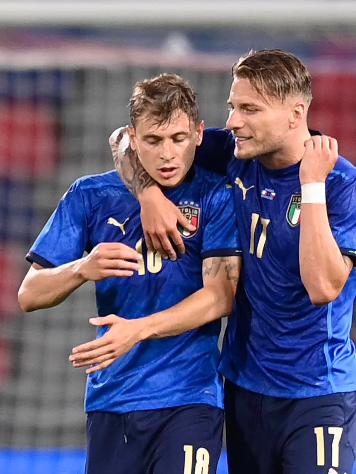  Photo LaPresse - Fabio Ferrari June 04, 2021 Bologna, Italy soccer Italy vs Czech Republic - Friendly match - Dall Ara Stadium of Bologna. In the pic:Nicol Barella Italy celebrates after gol 2-0 with Ciro Immobile Italy PUBLICATIONxNOTxINxITAxFRAxCHN Copyright: xFabioxFerrari/LaPresex