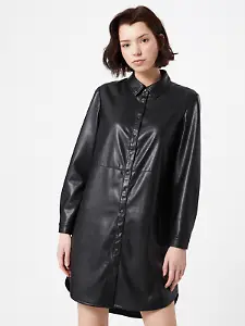 Comma Leder-Hemdkleid