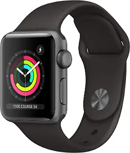 Apple Watch Series 3 (GPS, 38mm) Aluminiumgehäuse Space Grau - Sportarmband Schwarz