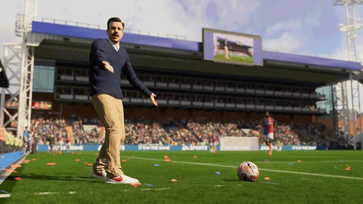 Künftig auch in FIFA 23 an der Seitenlinie unterwegs: ACF-Richmond-Coach Ted Lasso.