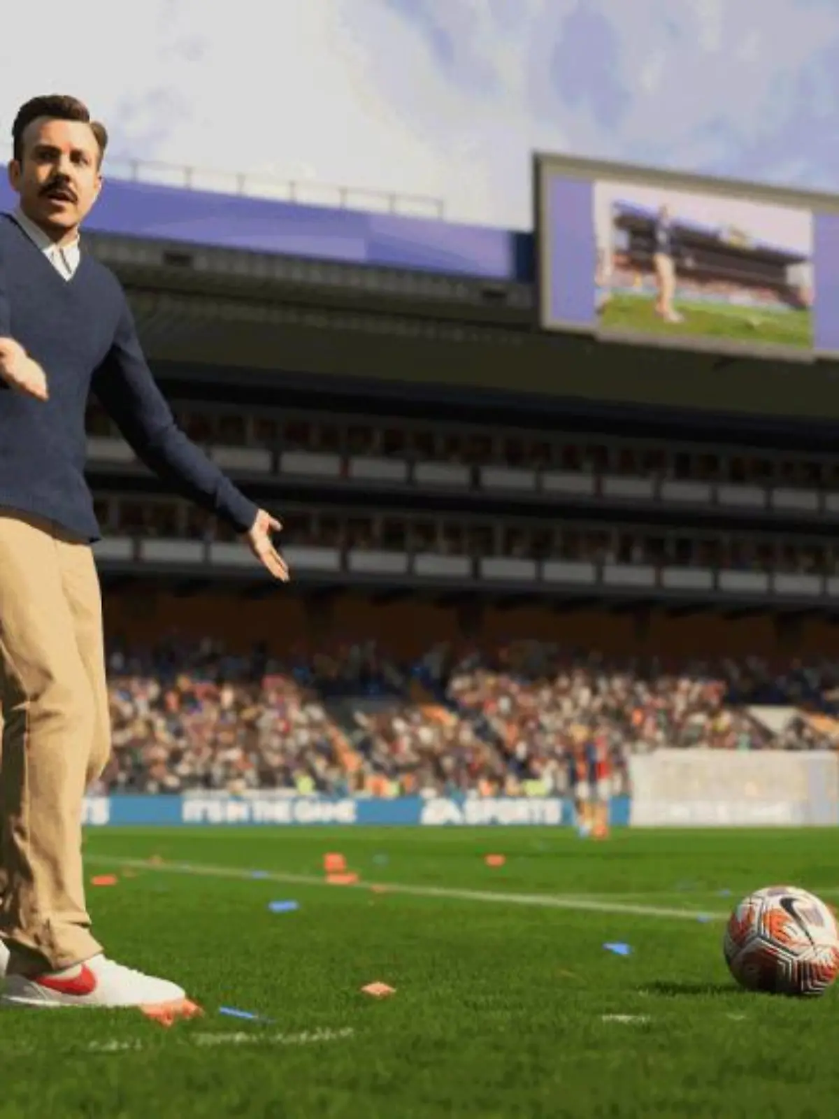 Künftig auch in FIFA 23 an der Seitenlinie unterwegs: ACF-Richmond-Coach Ted Lasso.