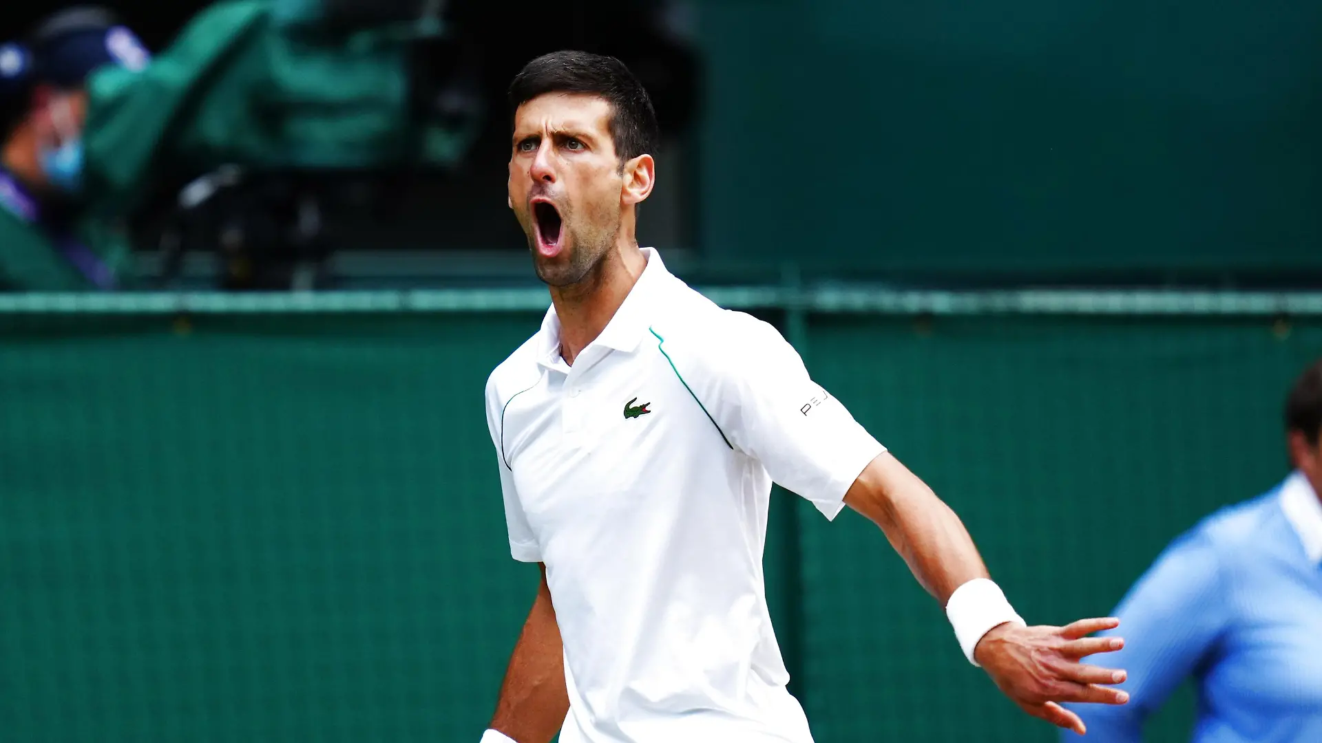 Mandatory Credit: Photo by Javier Garcia/Shutterstock 12204578fc Novak Djokovic celebrates during the Gentlemen s Singles final Wimbledon Tennis Championships, Day 13, The All England Lawn Tennis and Croquet Club, London, UK - 11 Jul 2021 Wimbledon Tennis Championships, Day 13, The All England Lawn Tennis and Croquet Club, London, UK - 11 Jul 2021 PUBLICATIONxINxGERxSUIxAUTXHUNxGRExMLTxCYPxROMxBULxUAExKSAxONLY Copyright: xJavierxGarcia/Shutterstockx 12204578fc