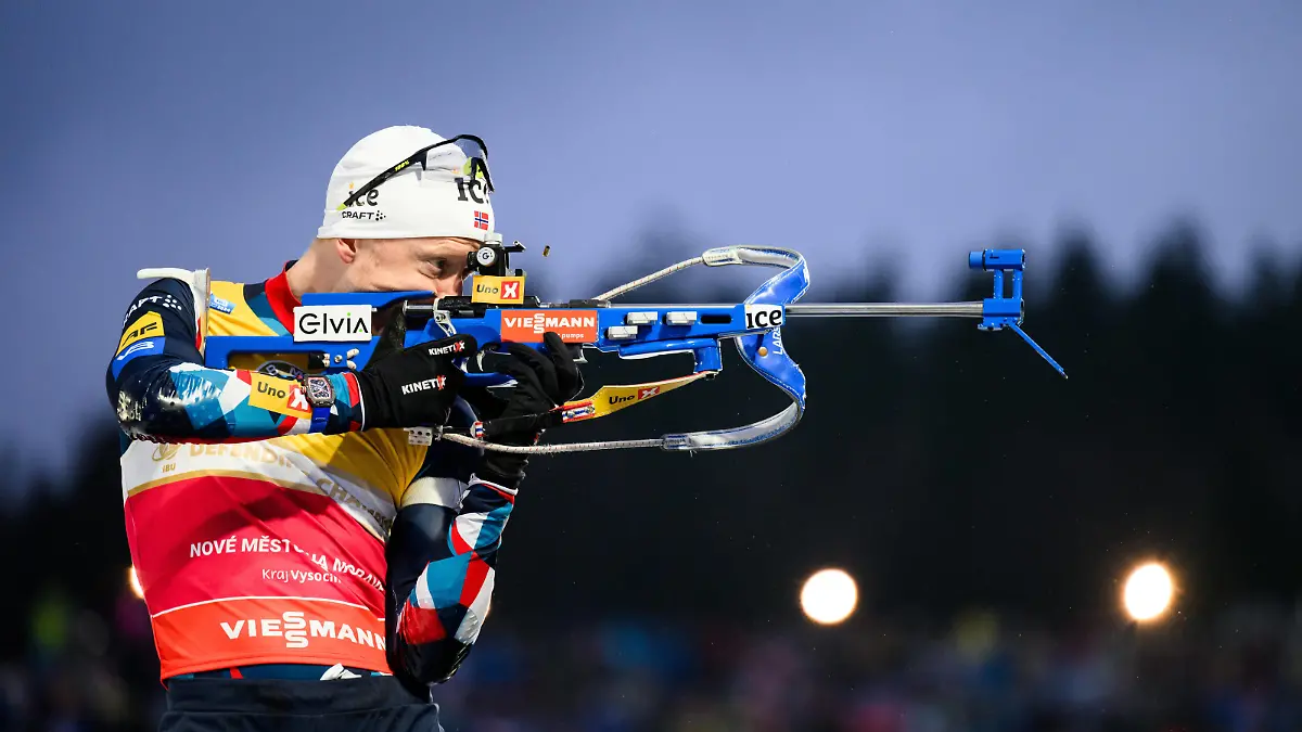 240211 Johannes Thingnes Bo of Norway during zeroing ahead of men s 12,5 km pursuit during the IBU Biathlon World Championships on February 11, 2024 in Nove Mesto na Morave. Photo: Petter Arvidson / BILDBYRAN / kod PA / PA0758 bbeng skidskytte biathlon skiskyting skidskytte-vm vm ibu world championships biathlon world championships pursuit jaktstart *** 240211 Johannes Thingnes Bo of Norway during zeroing ahead of men s 12,5 km pursuit during the IBU Biathlon World Championships on February 11, 2024 in Nove Mesto na Morave Photo Petter Arvidson BILDBYRAN kod PA PA0758 bbeng biathlon biathlon biathlon biathlon biathlon world championships ibu world championships biathlon world championships pursuit chase start PUBLICATIONxNOTxINxSWExNORxAUT Copyright: PETTERxARVIDSON BB240211PA187