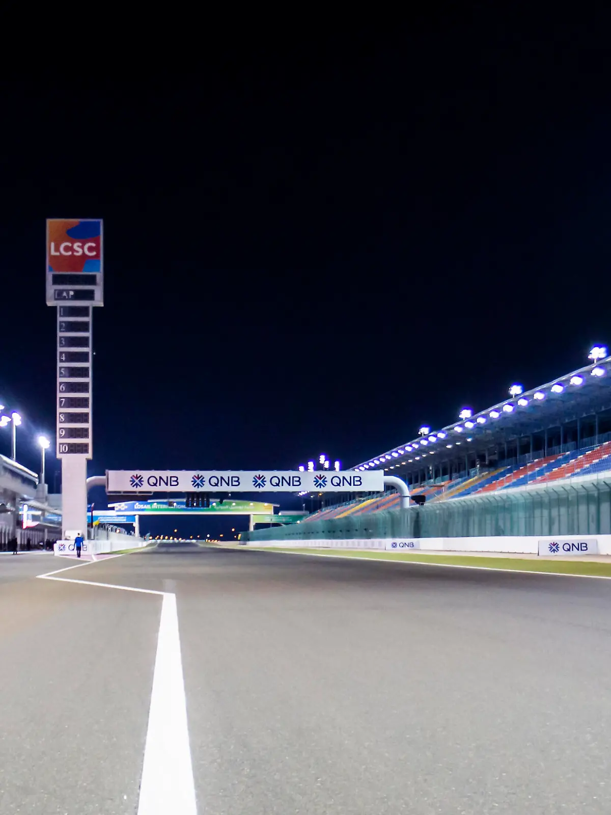March 5, 2020, Doha, USA: DOHA, QATAR - MARCH 05: General view of the pit building and main grandstand of QNB Qatar Motorcycle Grand Prix held on March 5, 2020, at Losail International Circuit in Doha, Qatar.  /Icon Sportswire Doha USA - ZUMAi88 20200305zafi88148 Copyright: xHazrinxYeobxMenxShahx