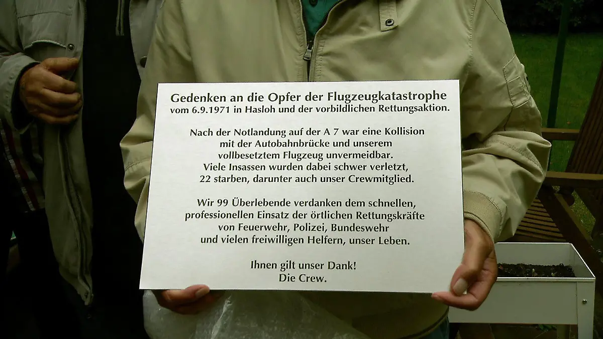 50 Jahre nach der Flugzeugkatastrophe von 1971 auf der A7.