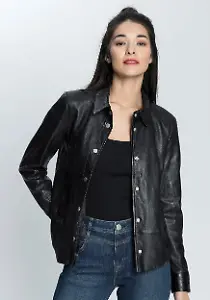 Lederjacke "Blaer" im Hemdstil von Gipsy