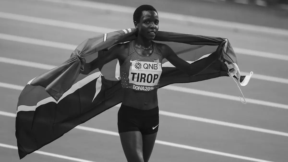 DOHA, QATAR - SEPTEMBER 28: Third placed Agnes Jebet Tirop of Kenya is seen after winning the Women's 10000m final within the 17th edition of the IAAF World Athletics Championships at Khalifa International Stadium in Doha, Qatar on September 28, 2019. Serhat Cagdas / Anadolu Agency