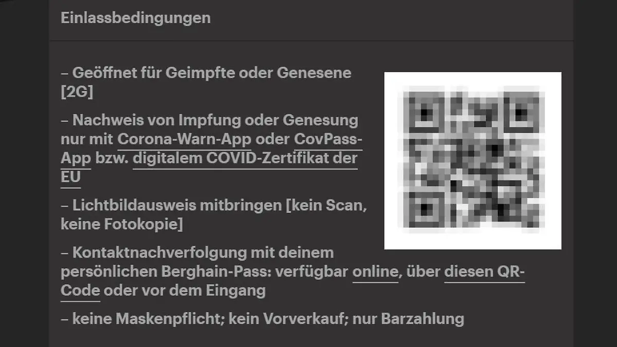 Einlassbedingungen Berghain Berlin