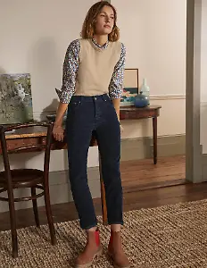 Schmale Cord-Jeans in Navy