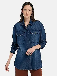 Long-Jeansbluse