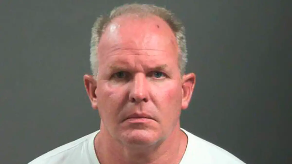This photo provided by Washington County, Arkansas shows Douglas Ramsey. Officials say Ramsey, a vegan food products company executive has been charged with felony battery and making a terroristic after a fracas outside a football game in which he's accused of biting a man's nose. Ramsey, Beyond Meat Chief Operations Officer, is accused in the road rage attack outside Saturday, Sept. 17, 2022, game in Fayetteville between the Arkansas Razorbacks and Missouri State Bears. (Washington County, Arkansas Sheriff's Office via AP)