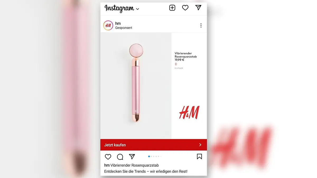 Werbung für vibrierenden Rosenquarzstab von H&M