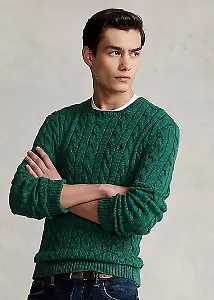 Baumwollpullover mit Zopfmuster