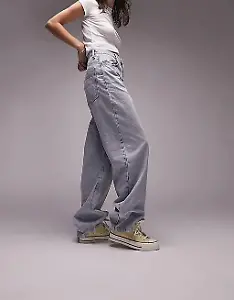 Topshop – Ausgeblichene Baggy-Jeans