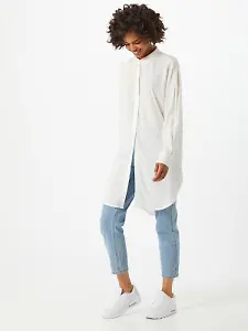 Long-Bluse in Weiß