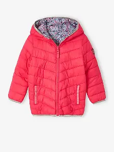 Vertbaudet Wendbare Mädchen Light-Steppjacke Rosa geblümt