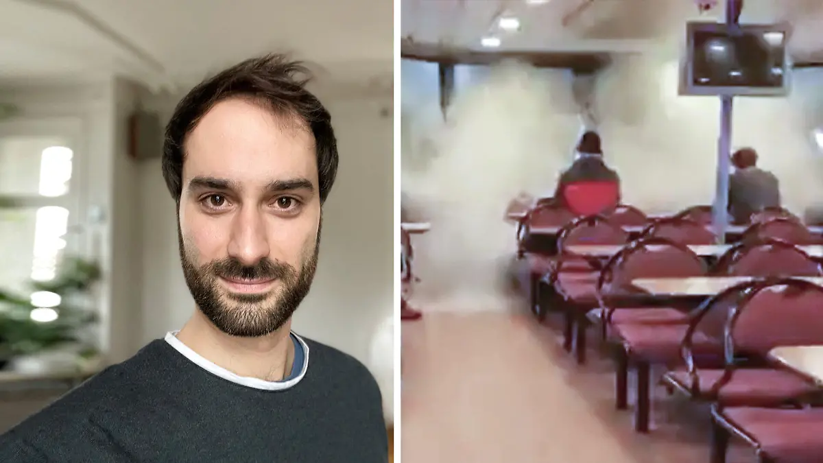 Er saß extra in der 1. Reihe der Horror-Fähre