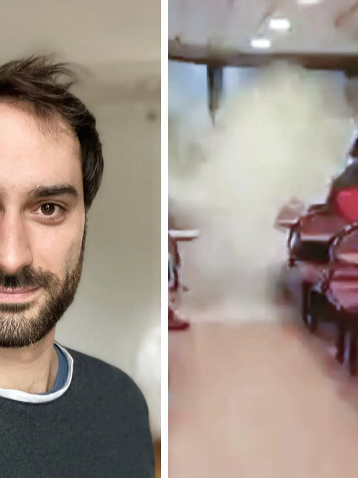 Er saß extra in der 1. Reihe der Horror-Fähre