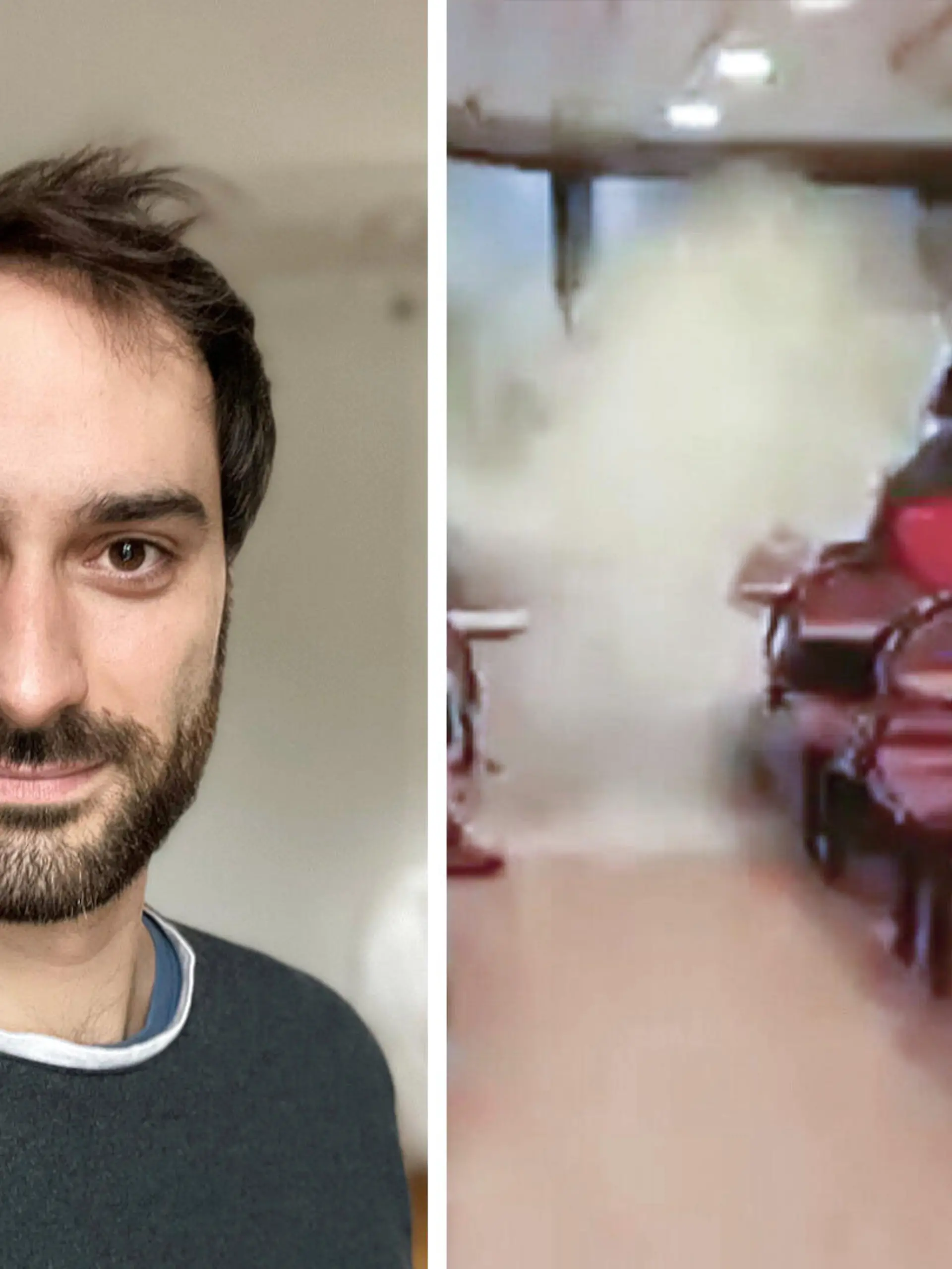 Er saß extra in der 1. Reihe der Horror-Fähre