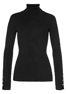 Laura Scott Rollkragenpullover mit Wellenkante am Rollkragen