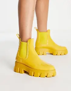 Chelsea-Regenboots in Gelb